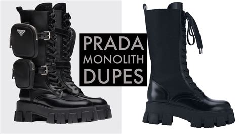 prada chunky boots dupe|Prada monolith boot dupe.